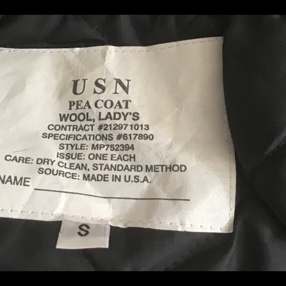 VINTAGE NAVY LADIES PEACOAT SM